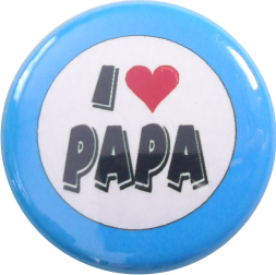 I love Papa Button blau